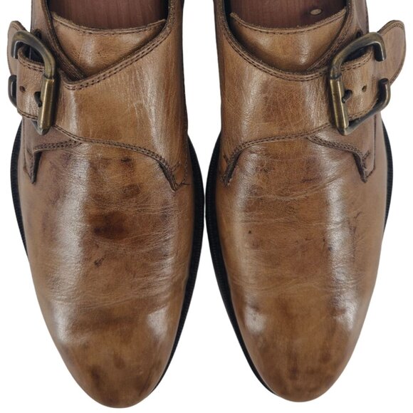 VINTAGE More by Mauri Italy Dress Shoes Men's 10 Patina Brown Monk Strap Loafers - Picture 2 of 10